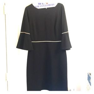 Tommy Hilfiger Black with gold bell sleeve dress